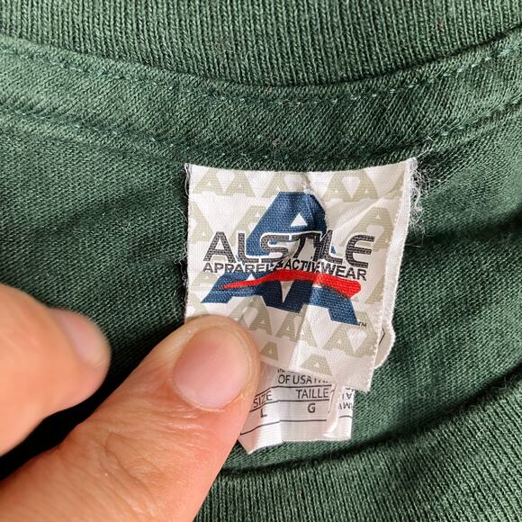 Alstyle Apparel & Activewear T-Shirt Mens Size L Green Moose Nature Graphic Tee - Picture 5 of 9